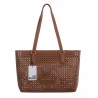 LOVE MOSCHINO - Shopper traforata Hearts Pattern Marrone